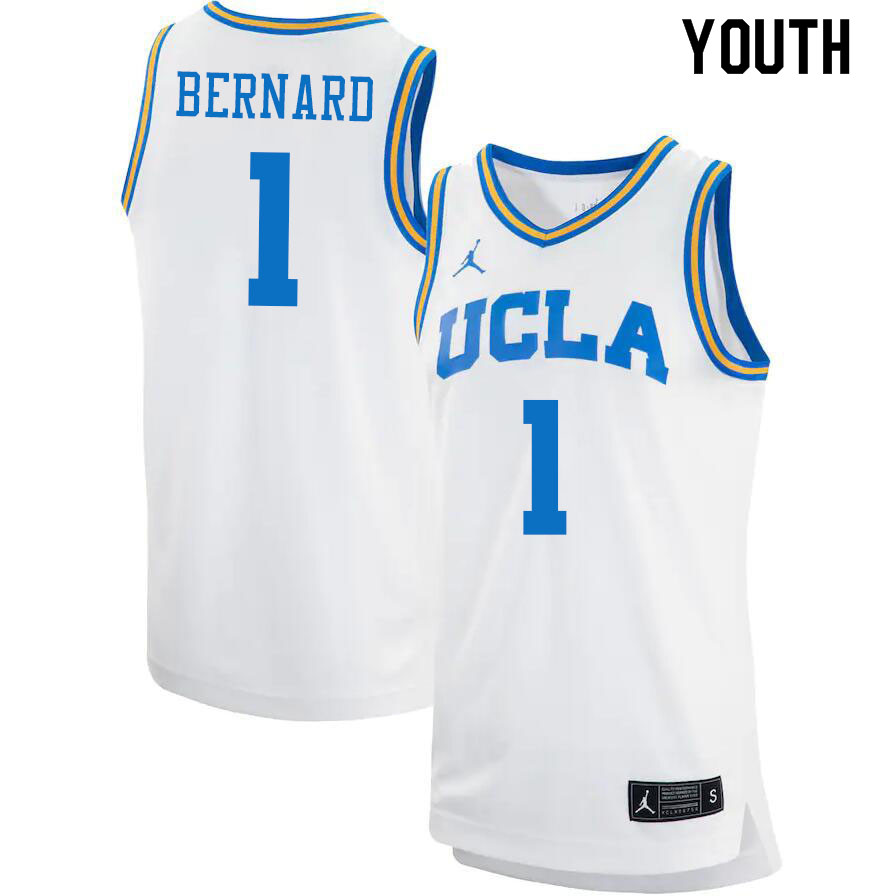 Jordan Brand Youth #1 Jules Bernard UCLA Bruins College Jerseys Sale-White